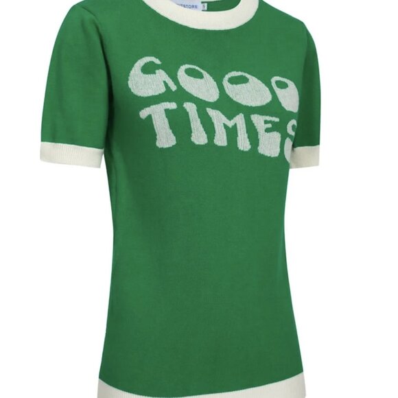 Women's Retro GOOD TIMES Knitted Top, NWT - Picture 4 of 5